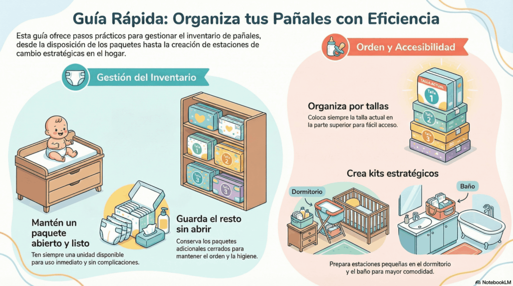 Cómo organizar los pañales en casa