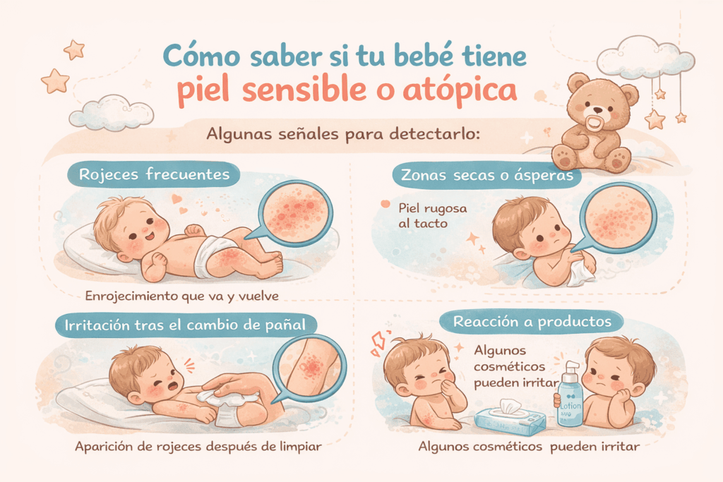 Cómo saber si tu bebé tiene piel sensible o atópica