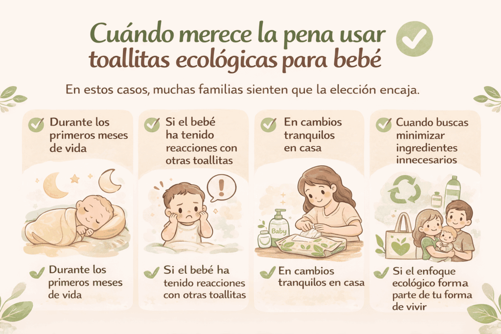 Cuándo usar toallitas ecológicas para bebé