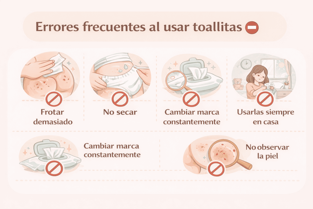 Errores frecuentes al usar toallitas para bebé