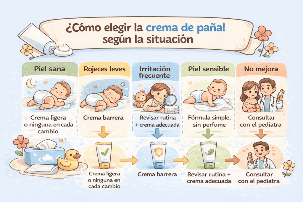 Cómo elegir la crema de pañal según la situación