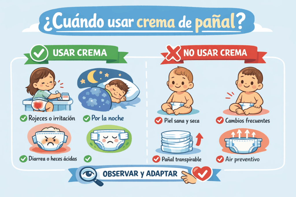 Cuándo usar crema de pañal en bebés: cuándo es necesaria y cuándo no