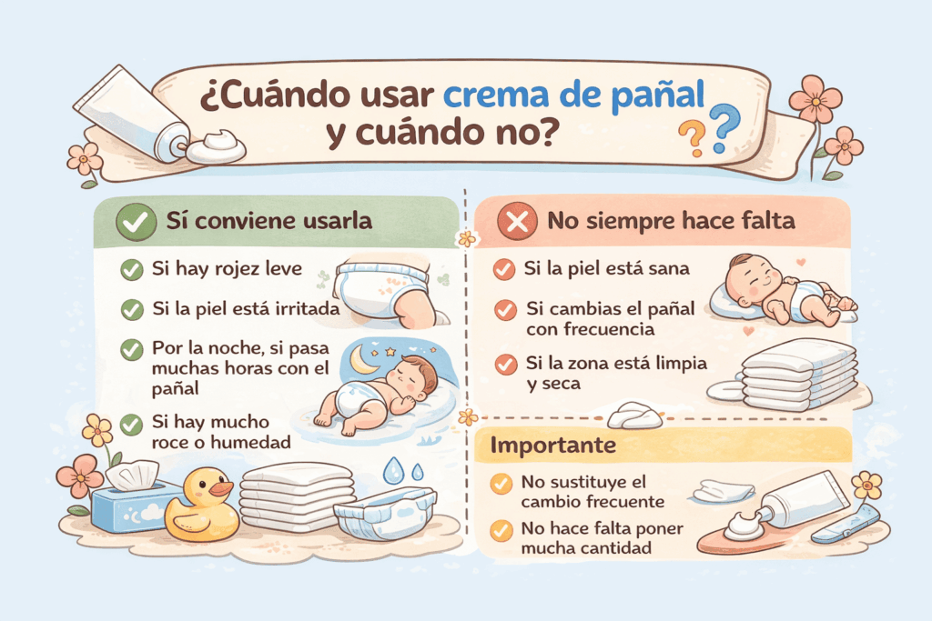 ¿Cuándo usar crema de pañal y cuándo no?
