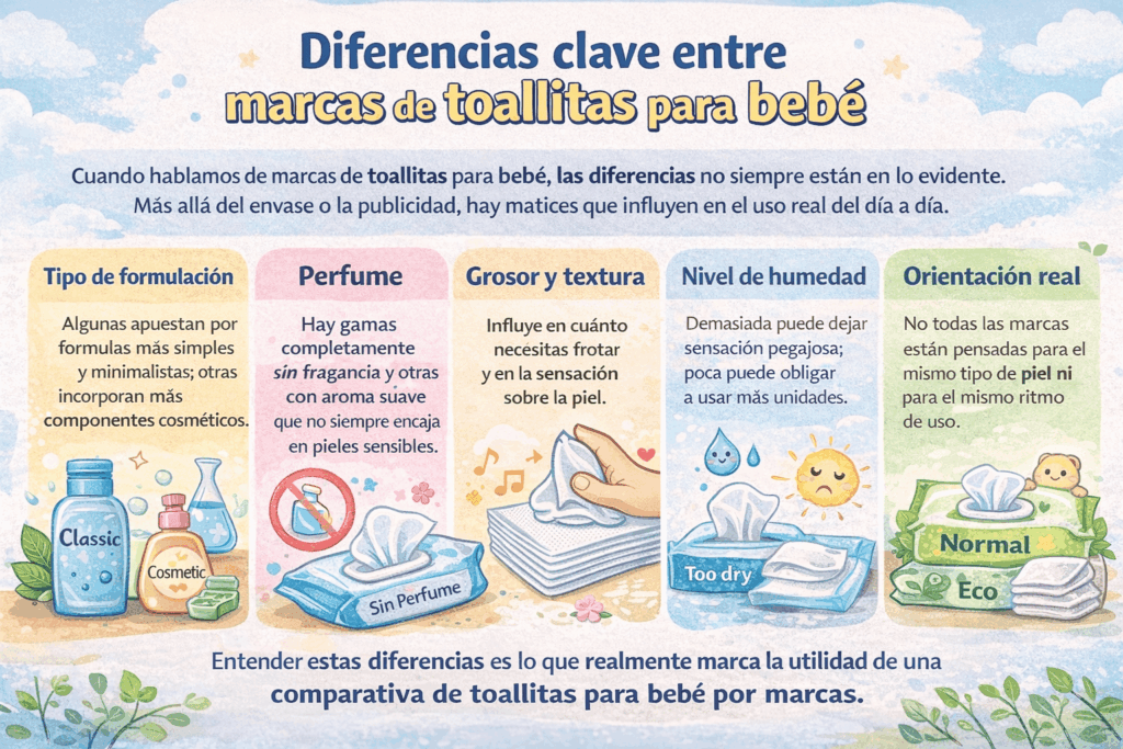 Diferencias entre las marcas de toallitas para bebés