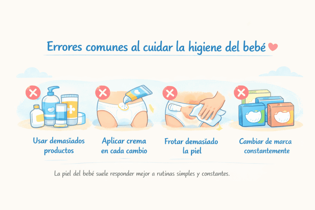 Errores comunes en la higiene del bebé