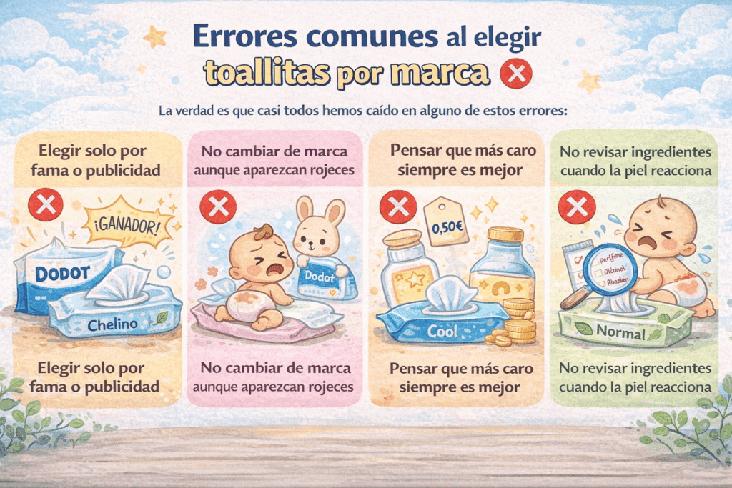 Errores al elegir toallitas para bebé