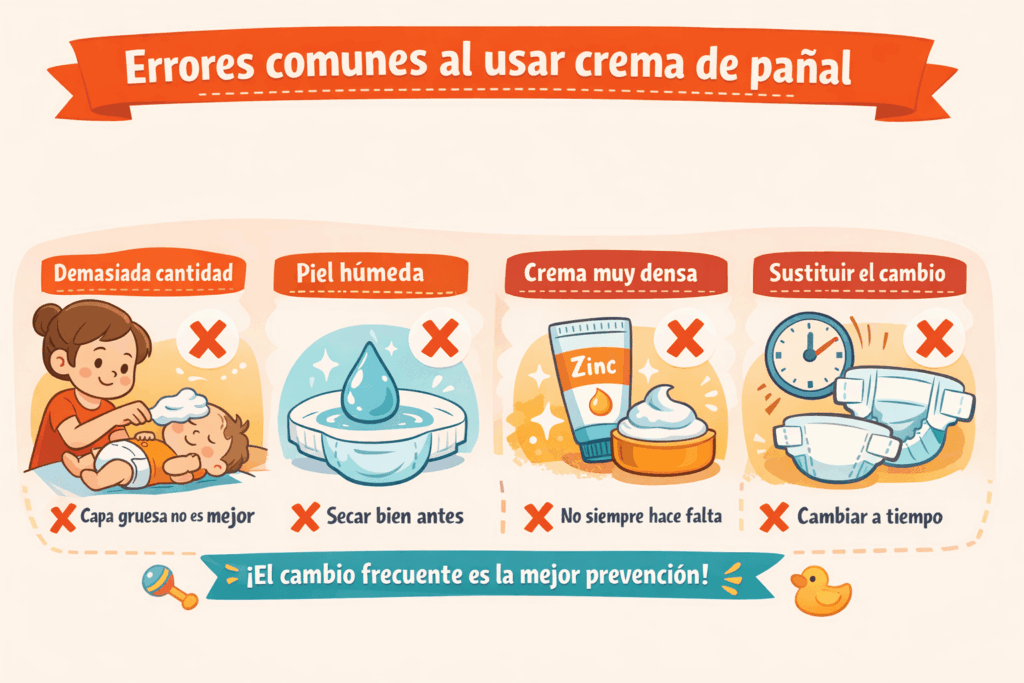 Errores comunes al usar crema de pañal en bebés y cómo evitarlos