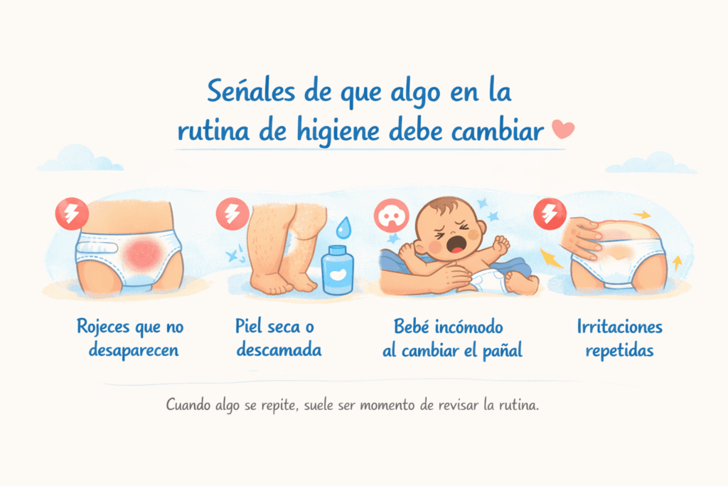 Señales para cambiar la higiene del bebé